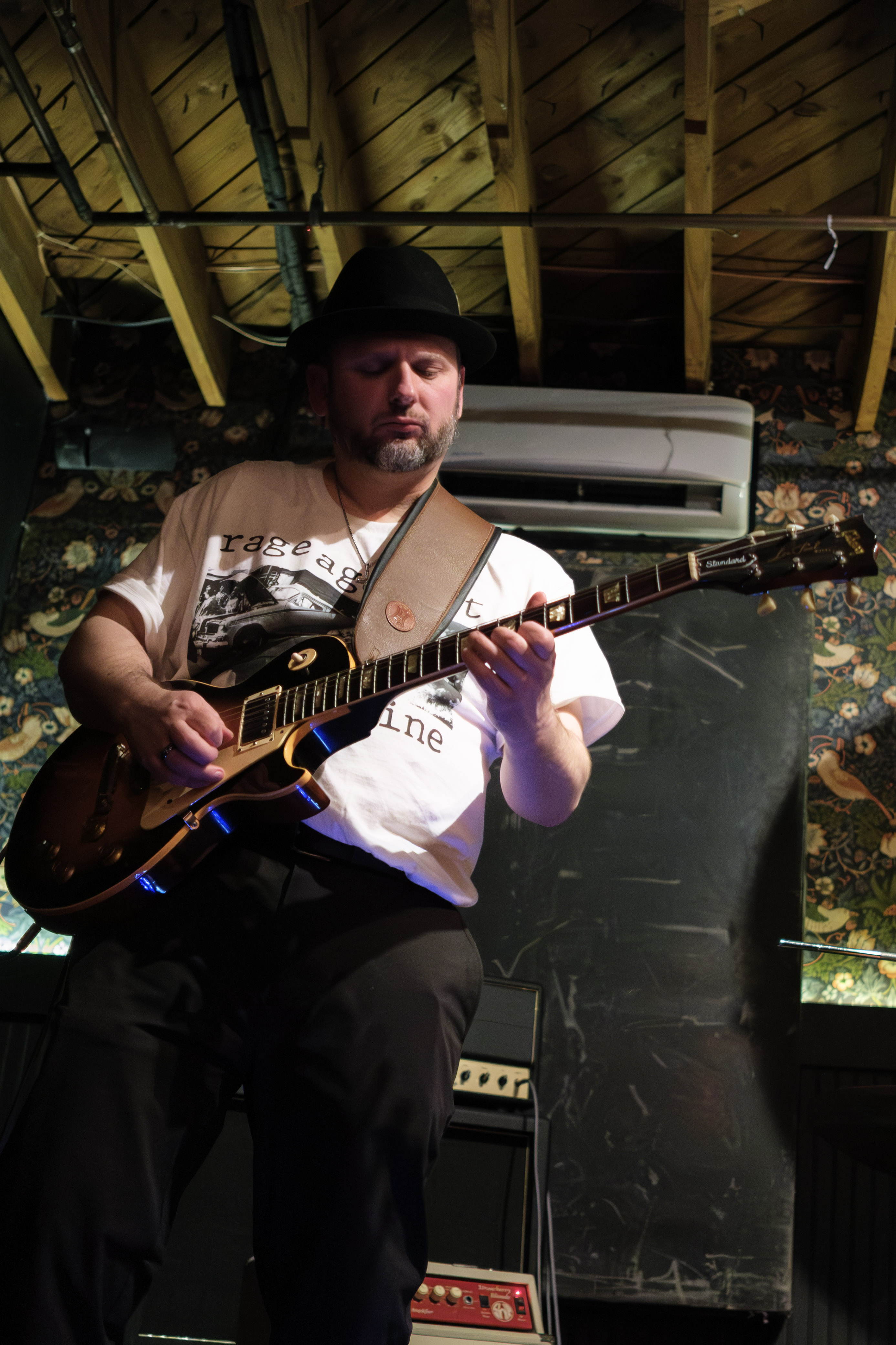 Mark Beall playing lead guitar